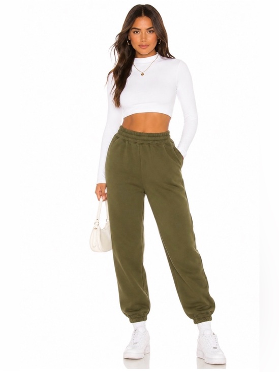 naked wardrobe Pants - Naked Wardrobe Olive Green French Terry Jogger Sweatpants | Large